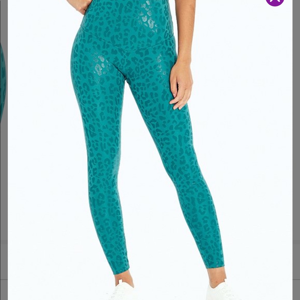 Turquoise leopard leggings